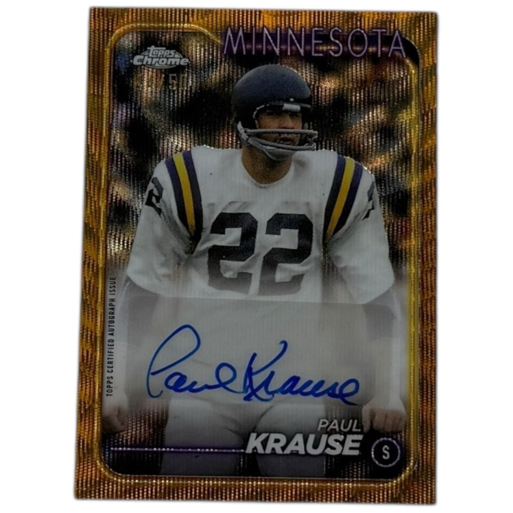 2024 Topps Chrome Gold Geometric Refractor 44/50 Paul Krause‎ #BA-PKR Auto HOF